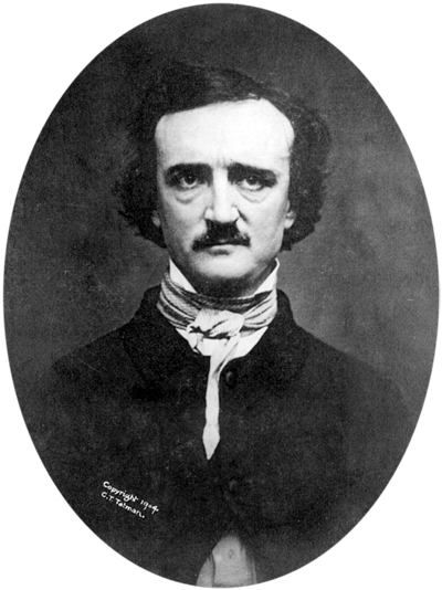 Picture of Edgar Allan Poe. This image (or other media file) is in the public domain because its copyright has expired. This applies to Australia, the European Union and those countries with a copyright term of life of the author plus 70 years.