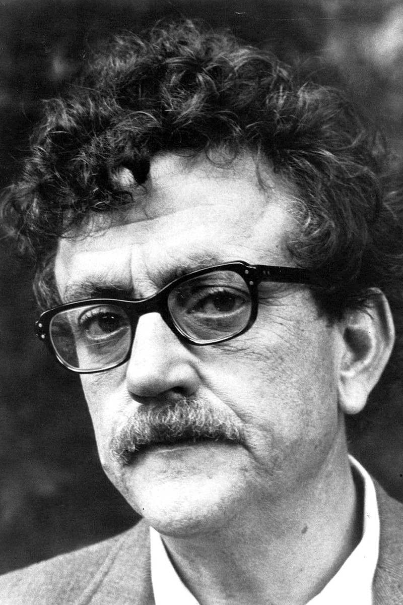 Picture of Kurt Vonnegut. his work is in the public domain in the United States because it was published in the United States between 1929 and 1977, inclusive, without a copyright notice. 