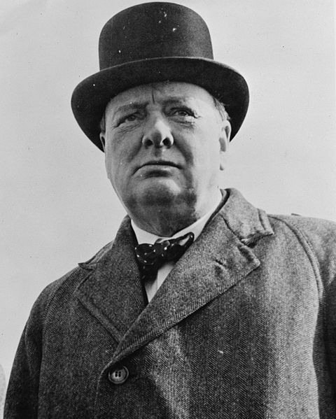 Picture of Winston Churchill. This image is a work of an employee of the United States Farm Security Administration or Office of War Information domestic photographic units, created during the course of the person's official duties. As a work of the U.S. federal government, the image is in the public domain. Library of Congress, Reproduction number LC-USW33-019093-C