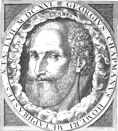Picture of George Chapman. George Chapman. Frontispiece engraving for The Whole Works of Homer (1616) attributed to William Hole. Courtesy of the trustees of the British Museum.
