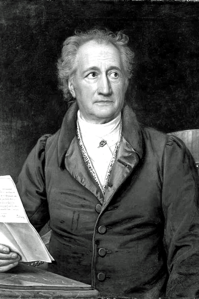 Picture of Johann Wolfgang von Goethe. Johann Wolfgang von Goethe at age 69, painted 1828 by Joseph Karl Stieler.